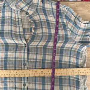 Anthropologie‎ Small NEW Plaid Tunic Shirt Peasant Lagen Relaxed Cotton Gauze thumbnail 8