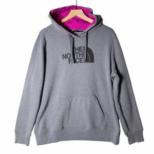 The North Face Gray Pink Fleece Graphic Print Pullover Hoodie Women’s size XL thumbnail 1