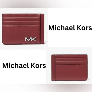 Michael Kors NWT Cooper Slim Wallet Dark Cherry with Silver Logo MSRP $88 thumbnail 4