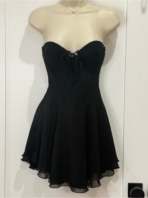White Fox Boutique Push The Feeling Mini Dress XS Black Strapless Party Sexy thumbnail 6