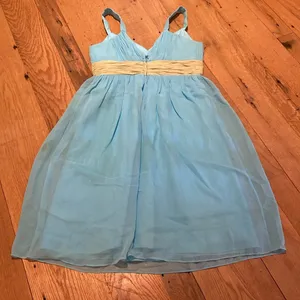 Forever Yours Woodland Fairy Tulle Babydoll Dress Pale Blue & Kiwi Ruched Sash 8 thumbnail 8
