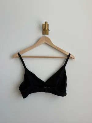 InLyric Black Wireless Bralette Triangle Bra Soft Stretch Women's Large NWOT thumbnail 6