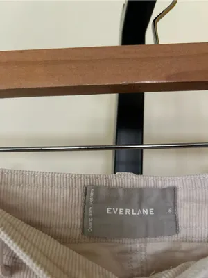 Everlane The Corduroy Wide‎ Leg Pants High Rise Relaxed Canvas Ecru Cream Size 8 thumbnail 6