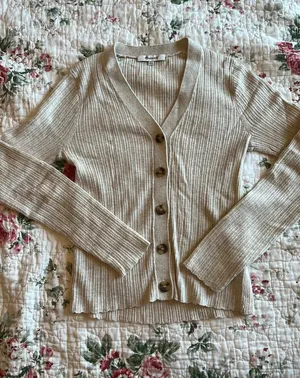 Madewell Pointelle Beige Sweater  thumbnail 1
