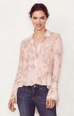 Lauren Conrad Women’s Ruffle High Low Blouse thumbnail 1