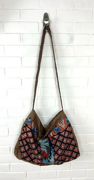 Handmade Vintage Boho Print Cloth Bag thumbnail 1