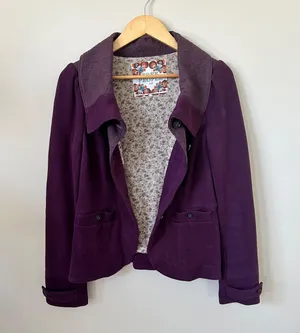 Free People Eggplant Blazer Sz 10 thumbnail 4