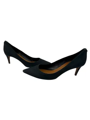 -Kate Spade Heels Womens Size 9.5M Dark Blue Suede Leather Quiet Luxury Acadamia thumbnail 9
