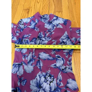 Maeve Anthropologie Purple‎ Floral Open Back Scallop Hem Dress Size 6 thumbnail 8