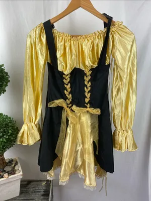Leg Avenue Gold & Black Pirate Marauder’s Bar Tavern Wench Halloween Costume S thumbnail 2