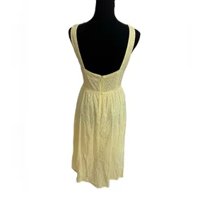 Love Bonito V-Neck Eyelet Midi Dress in Pale Yellow thumbnail 6
