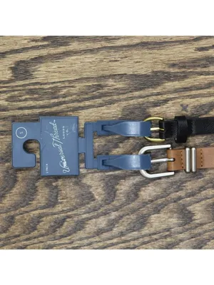NWT Universal Thread 2-Pack Faux Leather Grommet Buckle Belts Black / Brown S thumbnail 2