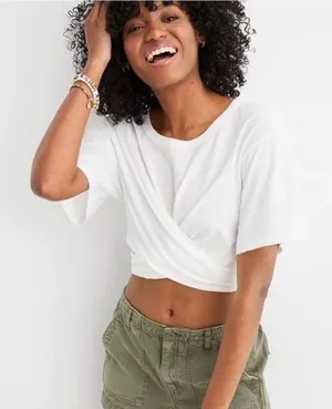 Aerie Short Sleeve Wrap Shirt thumbnail 1
