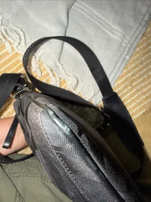Y2K Coach Black Crossbody with Iridescent Pewter Panel thumbnail 7