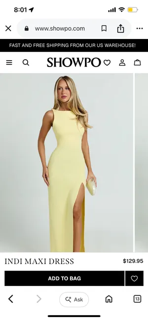 New Showpo Indi Maxi Dress Boat Neck Bodycon Dress Size Large MSRP $129 thumbnail 2