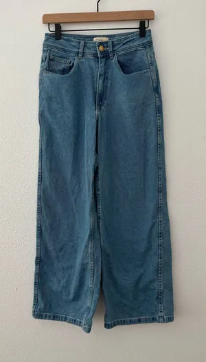 Sezane cropped denim jeans thumbnail 1
