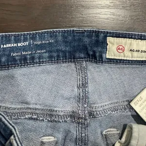 AG Adriano Goldschmied Farrah Boot High Rise Denim Jeans SZ 27 Flared Raw Hem thumbnail 3