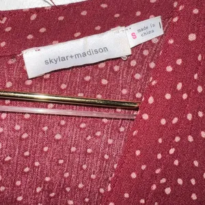 Skylar + Madison Red Polka‎ Dot V-Neck Long Sleeve Dress thumbnail 2