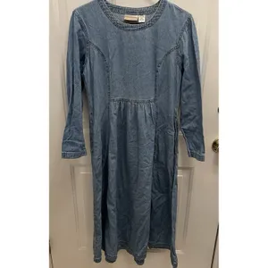 Coldwater Creek Chambray Denim‎ Maxi Dress Size S Y2K Western Modest Prairie thumbnail 2