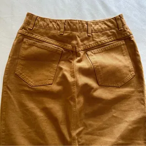 - Vintage Camel Brown Long A-Line Skirt - Size 6 thumbnail 4