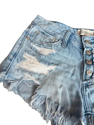 Abercrombie & Fitch Boyfriend Shorts Low Rise Light Wash Denim Button Fly Size 0 thumbnail 3