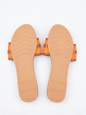 BAEAG Women's Orange Slide Sandals Size 9 thumbnail 3