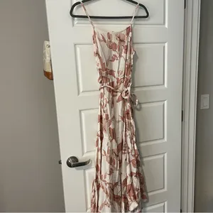 Mine White and Pink Floral Tiered Maxi Dress thumbnail 7