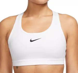Nike Women's Swoosh Medium Support No Padded White Sports Bra Size L thumbnail 1