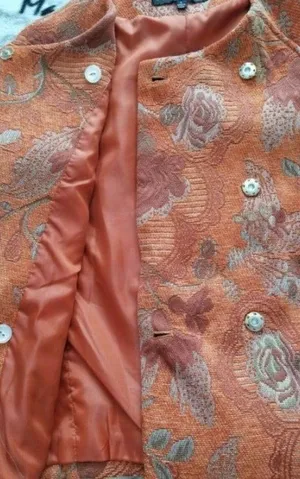 Collection By Harve Benard Women's Orange Tapestry Blazer Jacket Size 4 thumbnail 4