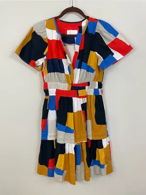 Anthropologie The Somerset‎ Patchwork Mini Dress Size XS thumbnail 1