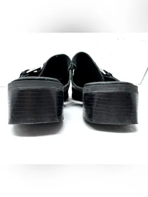 ENZO ANGIOLINI distressed black leather mules, size 8.5 thumbnail 9