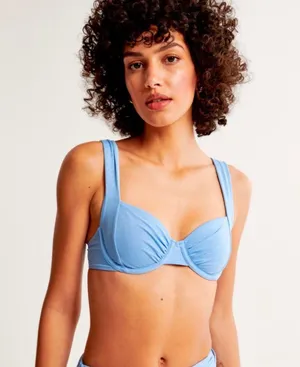 Abercrombie Blue Wide Strap Underwire Bikini Top XXS NWT thumbnail 3
