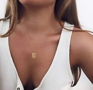 14K Gold Plated 2pc Layered Owl Chain/Necklace thumbnail 2