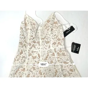 Lulu's One‎ Wish Handkerchief Dress White Lace Midi XS Cruise Wedding Event NWT thumbnail 11