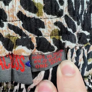 Vintage Flowy‎ Animal Print Boho Eclectic Artsy Pull On Maxi Skirt Maximalism thumbnail 7
