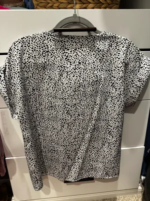 Chic SHEIN Dalmatian Dot Blouse 🖤🤍 thumbnail 3