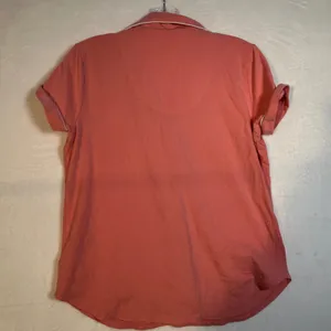 Kate Spade Queen of Hearts Pajama Top Coral Short Sleeve Button‎ Up Small thumbnail 2