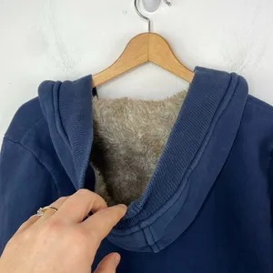 Old Navy Y2K Hooded with faux fur Sweatshirt Navy Blue size XL thumbnail 6
