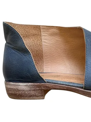 Free People Leather Royale Side Cut-Out Flats Blue Size 7.5 thumbnail 9