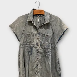 NEW Free People Ronnie Denim Dress Size Small thumbnail 7