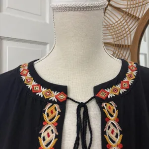 Stevie Hender Heavily Embroidered Open Shirt‎ Shacket S Boho Peasant Festival thumbnail 5