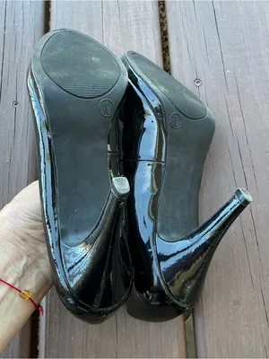 Merona Patent Leather Peep-Toe High Heels in Black🖤 thumbnail 8