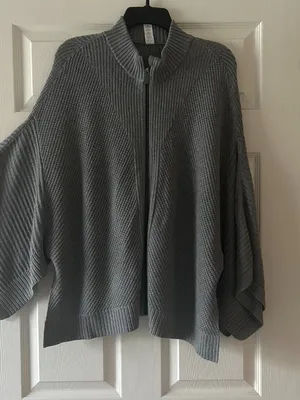 Lululemon Softer Still Wrap Cashmere Blend Zip Up Cardigan Size Medium Large thumbnail 6