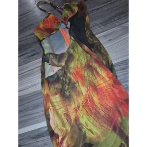 Prettylittlething Women's Green and Orange Dress thumbnail 2