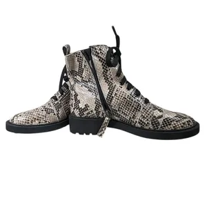 Linea Paolo Moto Boot 5.5 Snakeskin Print Lace Up‎ Ankle Boots Combat Booties thumbnail 12