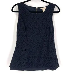Banana Republic Lace‎ Overlay Career Blouse Sleeveless Back Zip Size 8 medium thumbnail 2