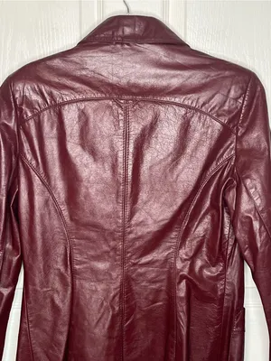 Etienne Aigner Vintage Oxblood Leather Blazer Style Jacket 80s Sz 14 thumbnail 8