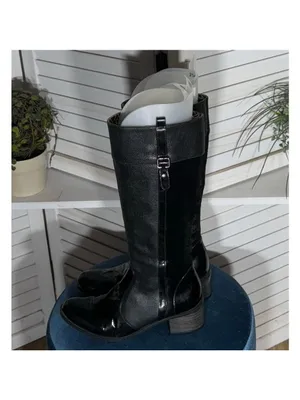 Vintage Miucha Y2K Knee High Black Leather Boots - Size 8 thumbnail 3