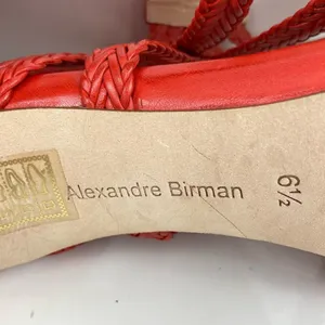 ALEXANDRE BIRMAN Red Woven Strappy Leather Heels Sandals - Size 6.5 thumbnail 10