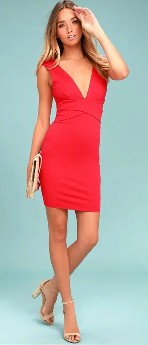 Lulus Red Bodycon Dress thumbnail 2